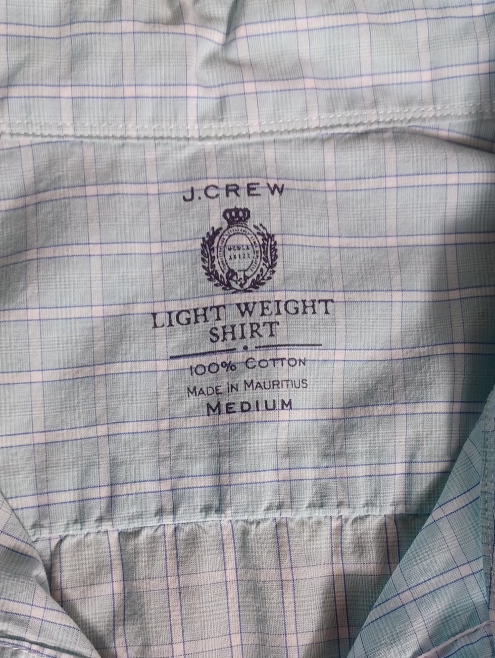 J. Crew Mens Light Weight Cotton Blue Plaid Long-Sleeve Button-Up Shirt Medium